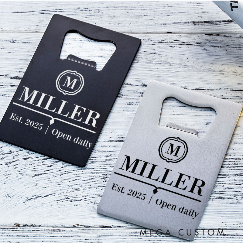 Personalized Credit Card Bottle Opener Custom Housewarming Bottle Opener with Family Name and Date Perfect for New Home Gifts and Daily Use