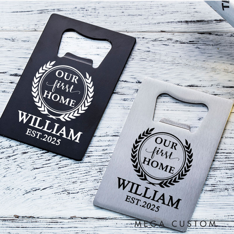 Personalized Housewarming Bottle Opener Custom Stainless Steel Bottle Opener Our First Home Gifts Perfect for New Home Gifts