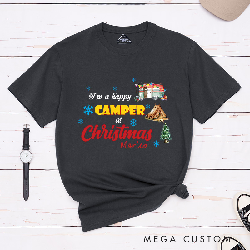 Personalized Christmas Camping T-Shirt Hiking Adventure Lover Shirt for Outdoors Christmas Gift 