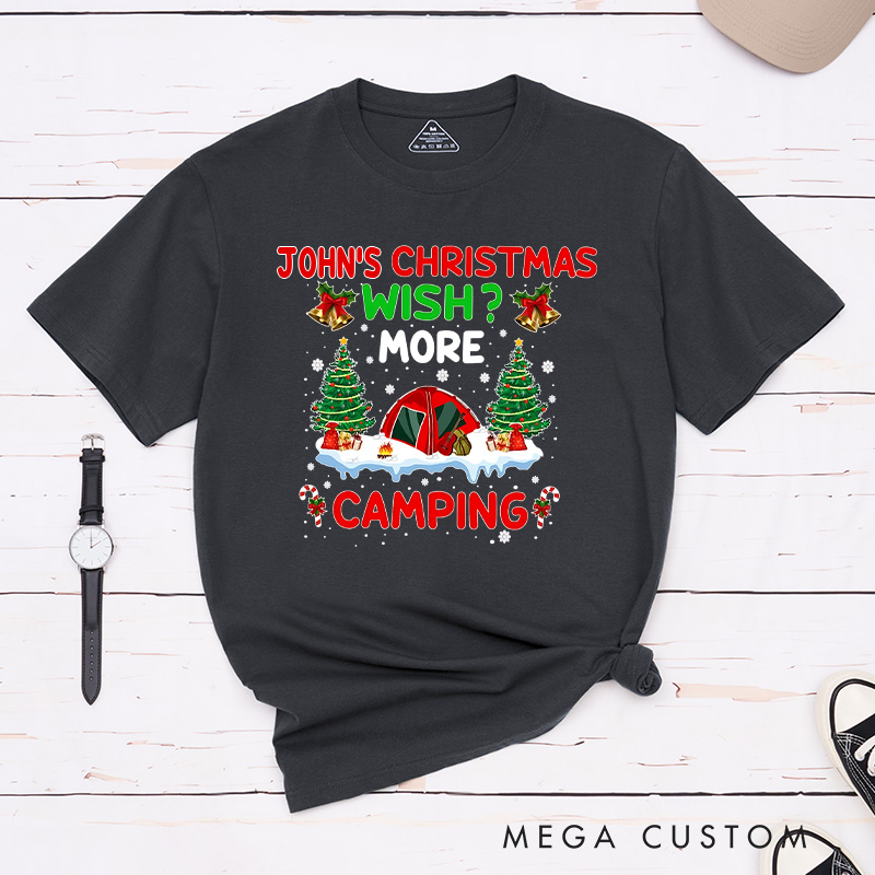 Personalized Christmas Wish T-Shirt Merry Christmas Camper Shirt Christmas Gift for Hiking Outdoors Lover