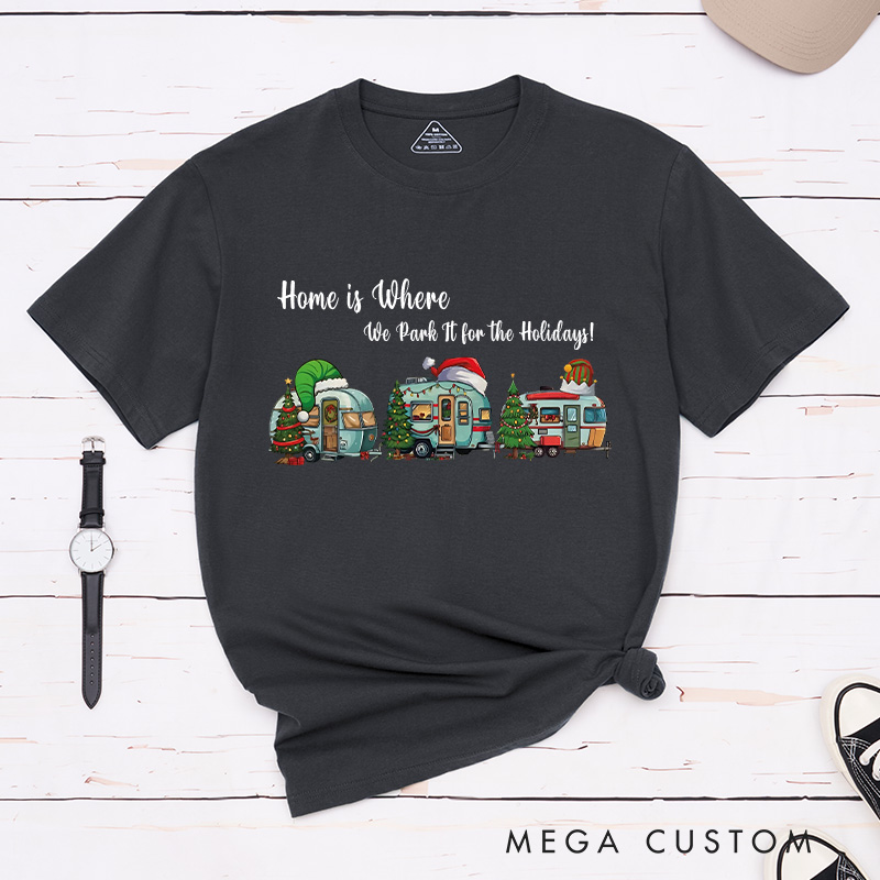 Personalized Holiday Cheer T-Shirt Camping Christmas Shirt Christmas Gift for Hiking Outdoors Lover