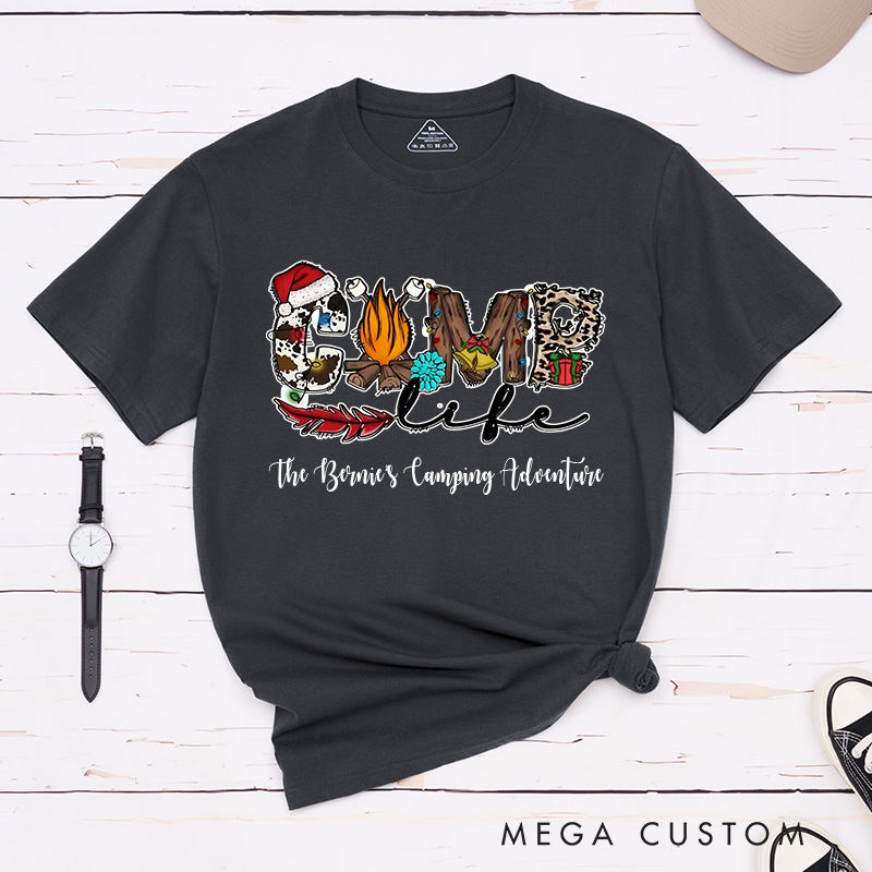 Personalized Camp Life T-Shirt Outdoor Adventures Christmas Shirt Gift for Hiking Lover