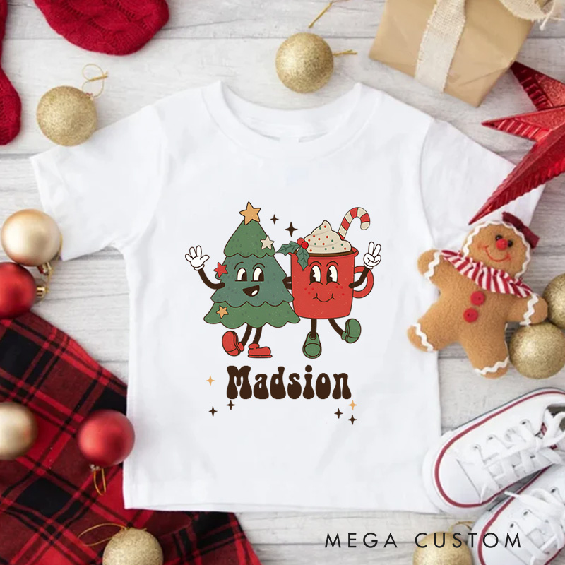 Personalized Christmas Toddler T-Shirt Funny Cute Christmas Kids Shirt 