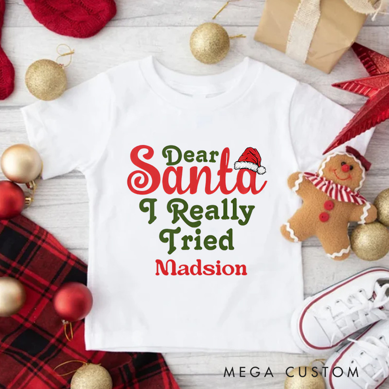 Personalized Dear Santa Funny Christmas Group Kid T-Shirt Gift for Kids