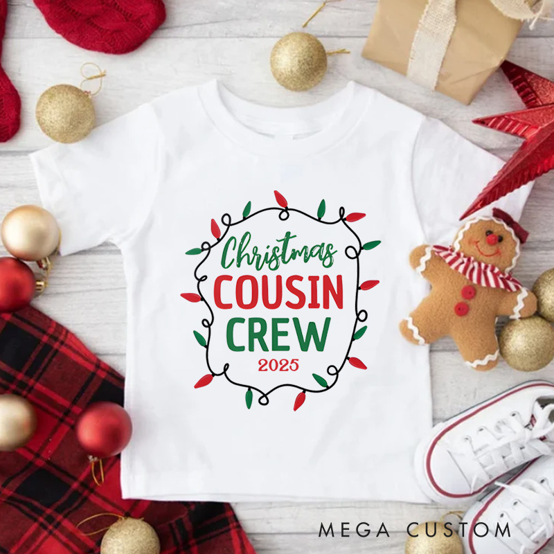 Personalized Matching Christmas Cousin Crew T-Shirt Gift for Kids