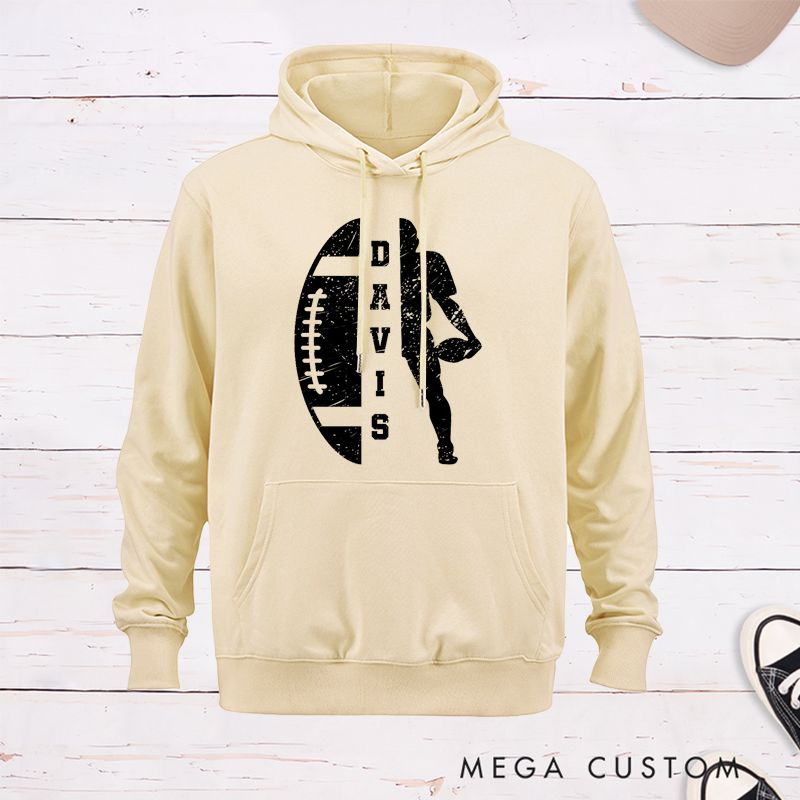 Personalized American Football Hoodie with Custom Player Name