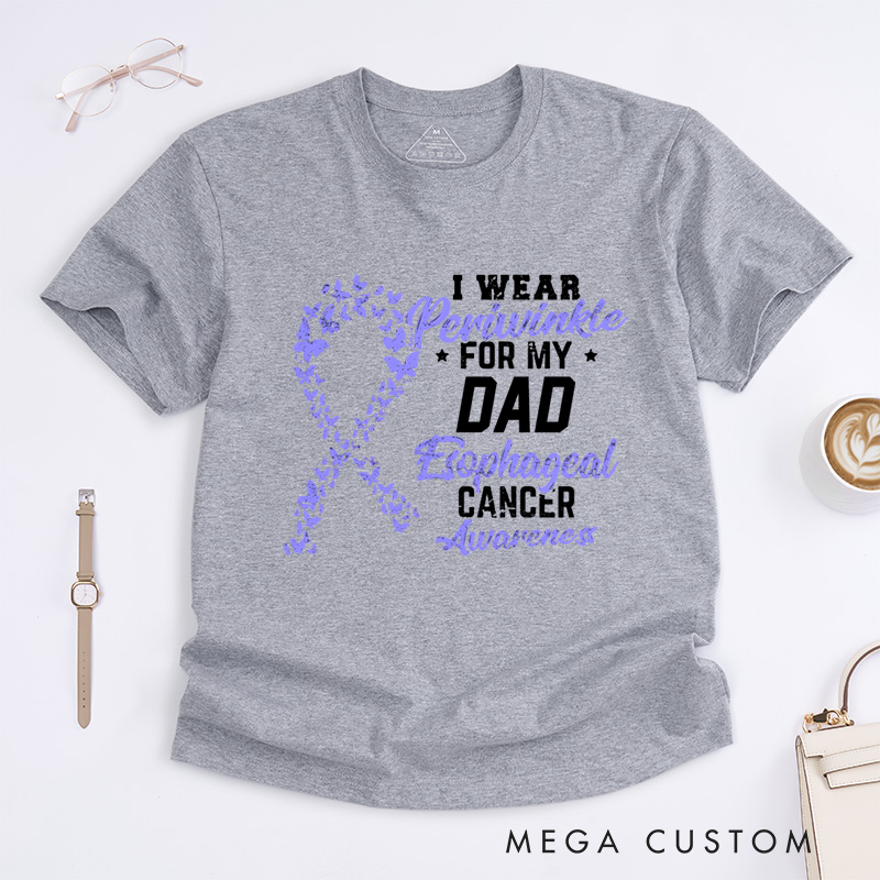 Personalized Esophageal Cancer Awareness Survivor Fighter Warrior T-Shirt