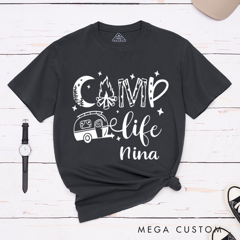 Personalized Summer Camp Life T-Shirt Hiking Trip Camping Shirt Gift Nature Adventurers Lovers Gift