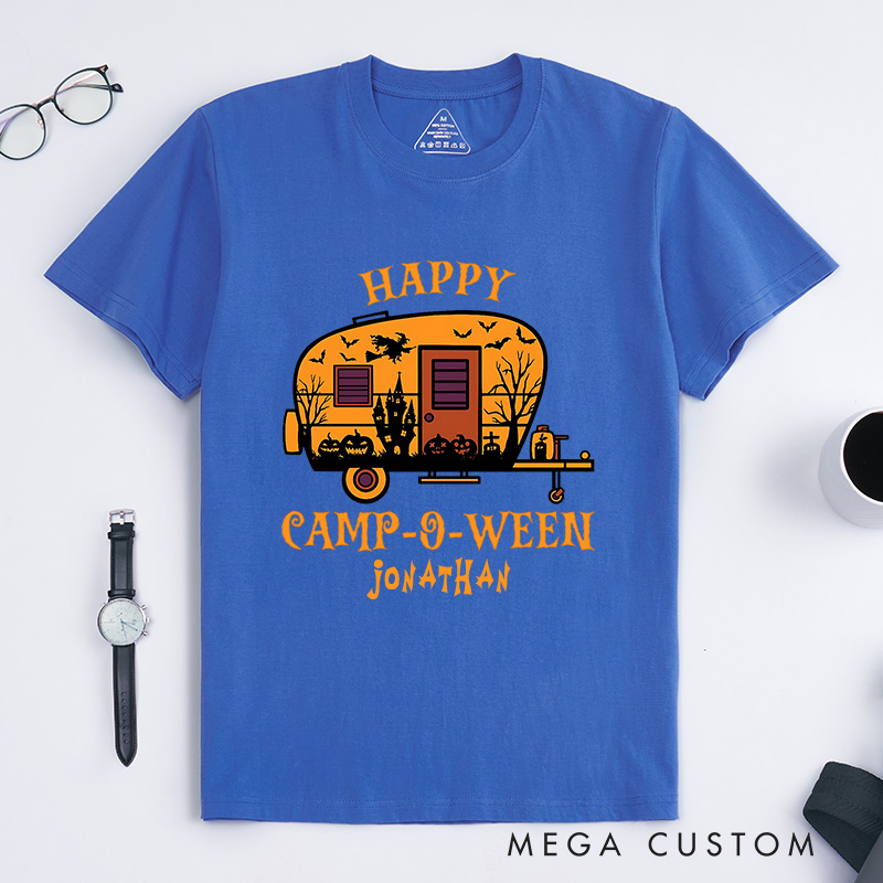 Personalized Halloween Camping Adventure T-Shirt Happy Halloween Shirt Halloween Gift for Outdoor