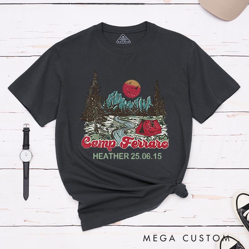 Personalized Vintage Camp Shirts T-Shirt Wild in The Woods Tees Gift for Outdoors Travel Lover