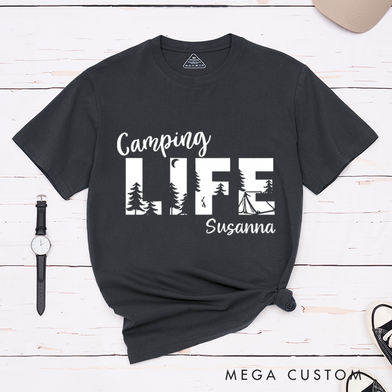 Personalized Camping Life T-Shirt Nature and Camping Mountain Shirt Travel Adventurers Lovers Gift