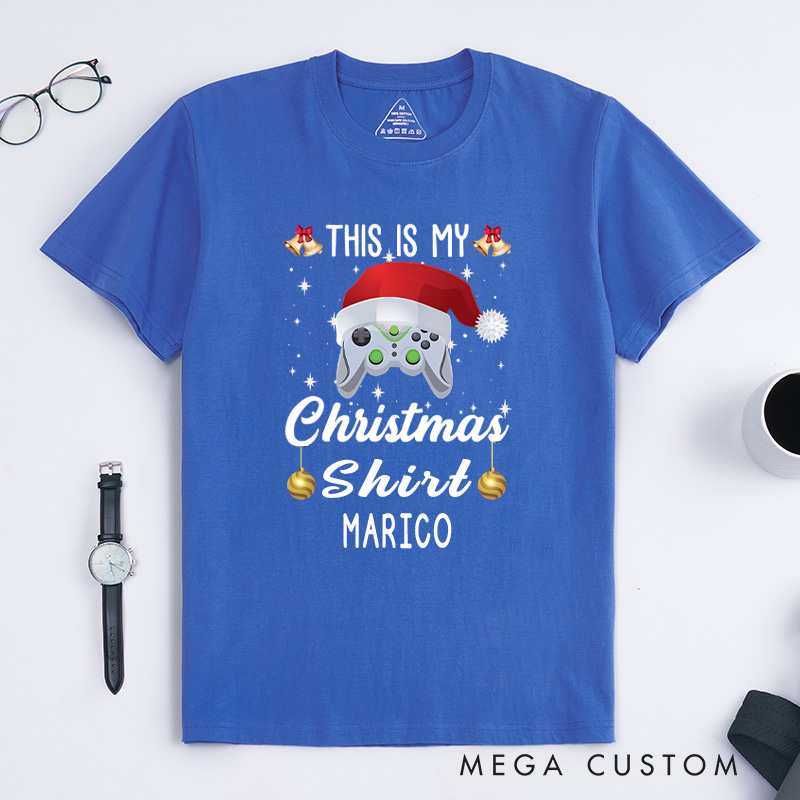 Personalized This Is My Christmas T-Shirt Gamers T-Shirt Christmas Gift for Geek Nerd