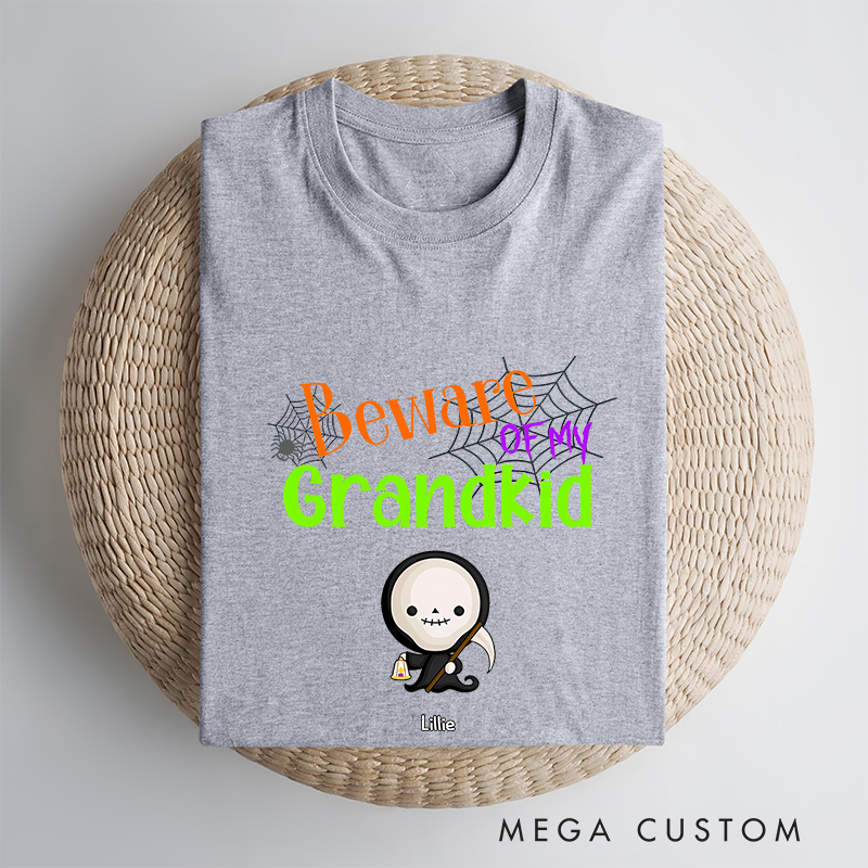 Personalized Beware of My Grandkids Halloween Classic T-Shirt Gift Ideas for Halloween