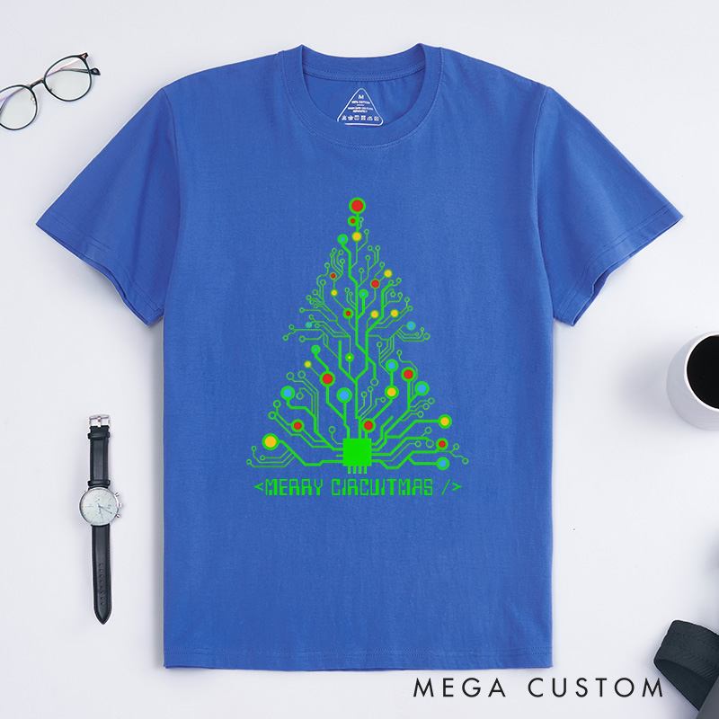 Personalized Merry Circuitmas T-Shirt Programmer Computer Technology Lovers Shirt Christmas Gift for Geek Nerd