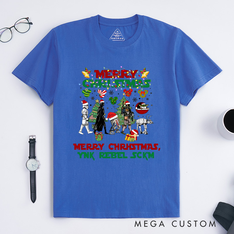 Personalized Galactic Christmas T-Shirt Science Fiction Enthusiasts Christmas Gift for Geek Nerd