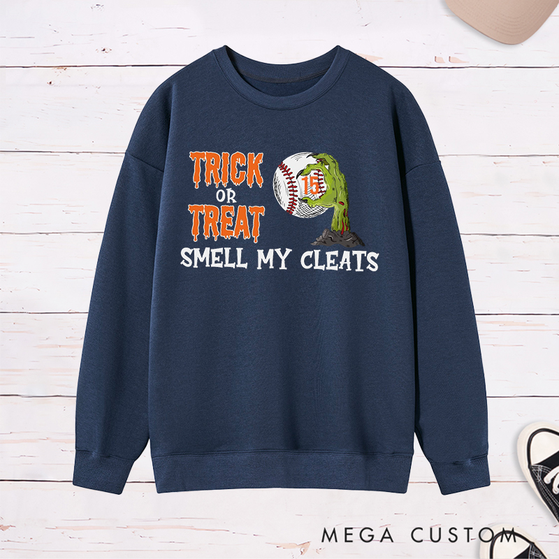 Personalized Trick or Treat Baseball Sweatshirt with Custom Text   