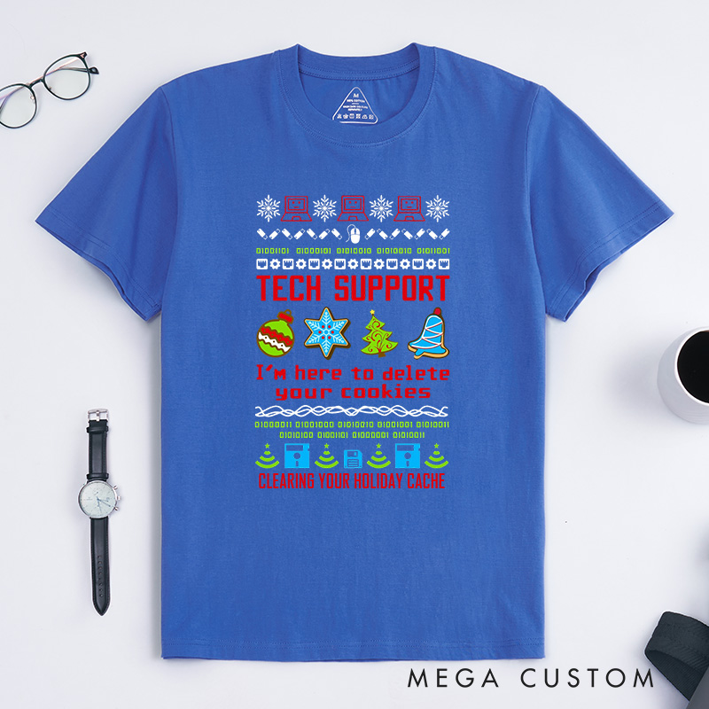 Personalized Tech Support Christmas T-Shirt Programmer Computer Technology Lovers Shirt Christmas Gift for Geek Nerd