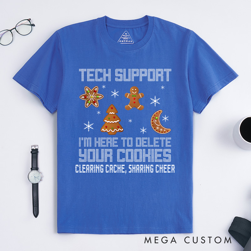 Personalized Funny Christmas Tech Support T-Shirt Computer Programmer Lovers Shirt Christmas Gift for Geek
