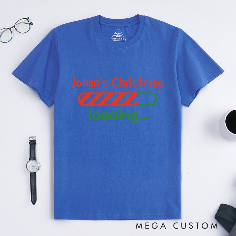 Personalized Funny Christmas Loading Bar T-Shirt Computer Technology Lovers Shirt Christmas Gift for Geek