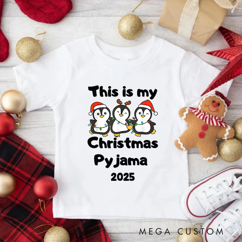 Personalized Christmas Pajama with Cute Characters Christmas Kids T-Shirt