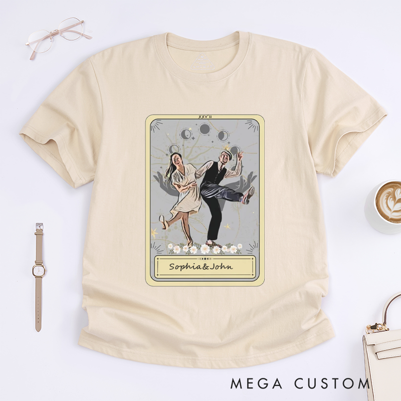 Personalized Swing Dancer T-Shirts Vintage Couple Dance Lovers Custom Name Retro Swing Dance Apparel for Men and Women Funny Unique Dancing Present