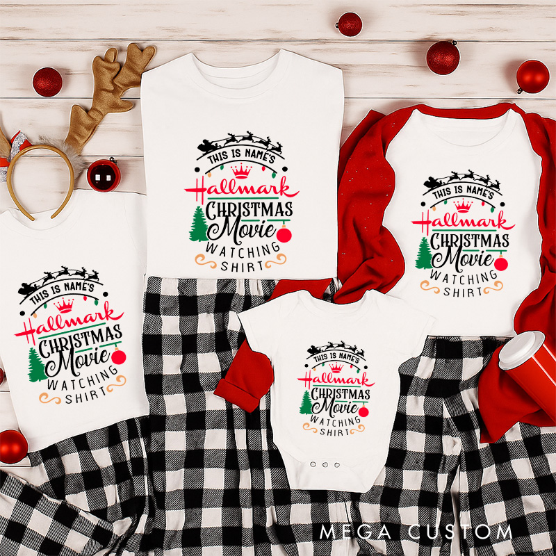 Personalized Classic Christmas Movie Inspired Movie Watching Christmas Family Matching Shirts Group Shirts Movie Holiday Shirt