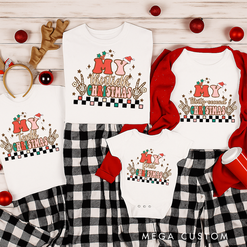 Personalized Family Matching My First Christmas Shirt Funny Christmas Shirt Christmas Tee Cute Christmas Shirt