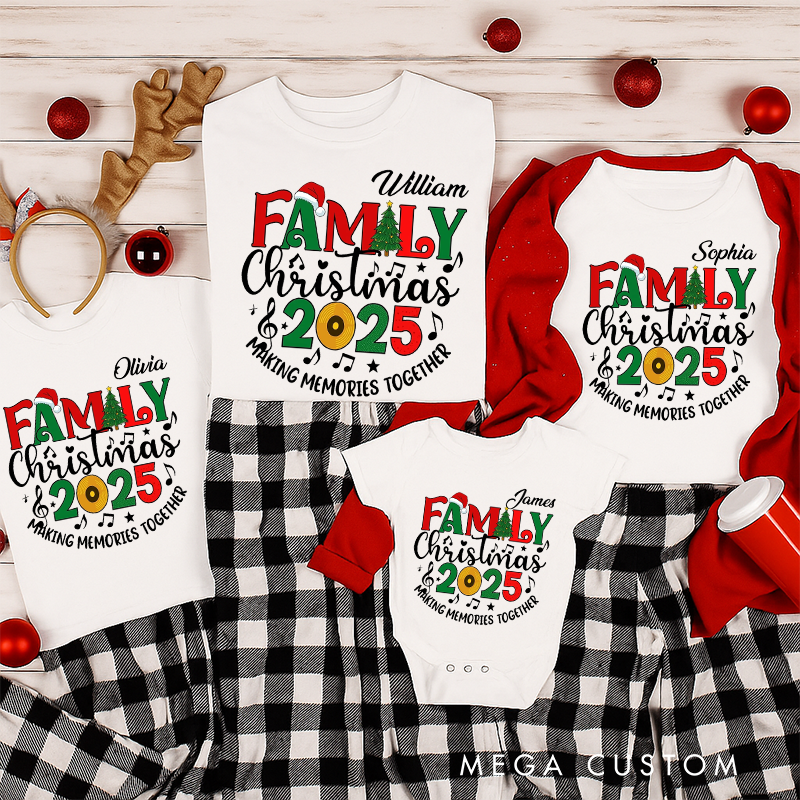 Personalized Family Matching Christmas Making Memories Together Shirts Christmas Family and Shirt Christmas Gift