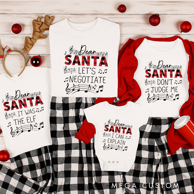 Personalized Family Matching Christmas Shirts Dear Santa Tee