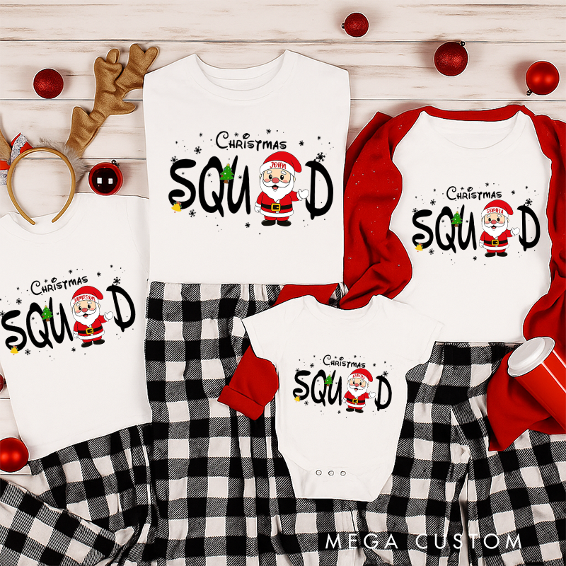 Personalized Family Matching Christmas Squad Shirts Family Christmas Shirts Very Merry Christmas Party
