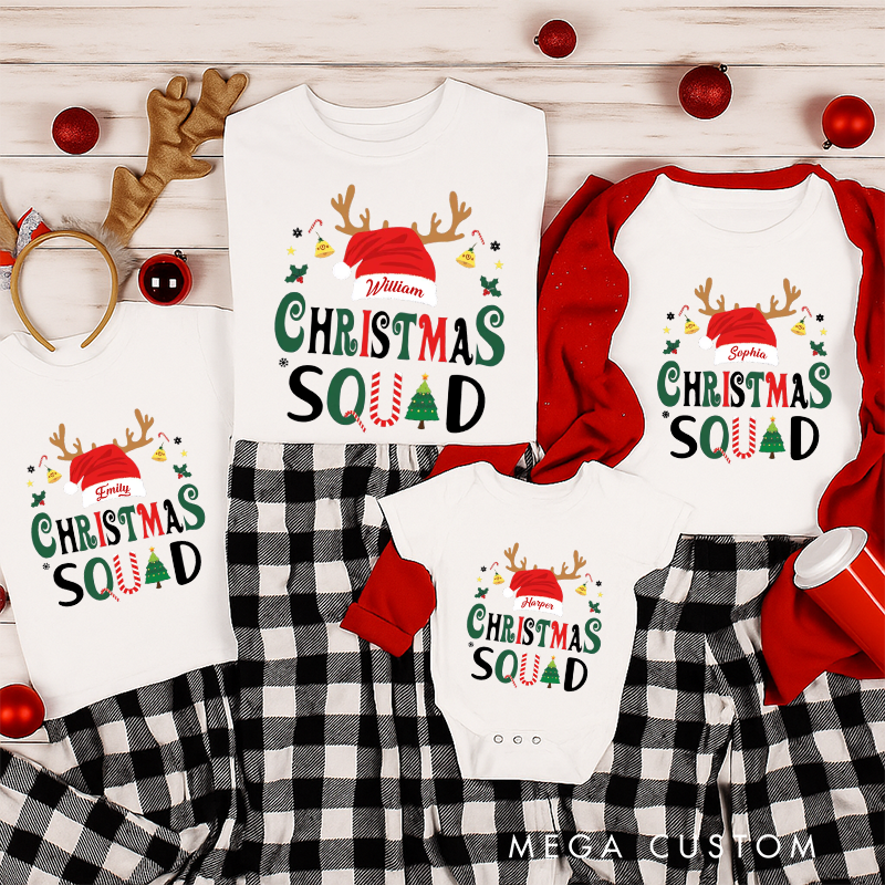 Personalized Family Matching Christmas Squad Shirt Christmas Family Tee and Gift