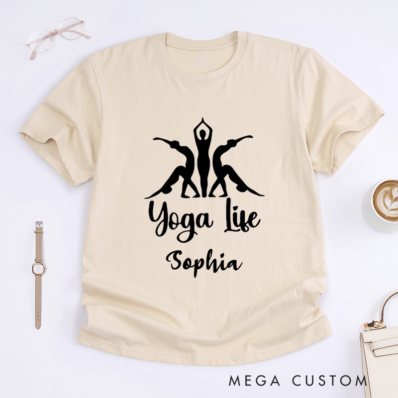 Personalized Yoga Life T-Shirt Yoga Lifestyle T-Shirt Yoga Poses T-Shirt Yoga Lover Gift Yoga Women T-Shirt Yoga Group T-Shirt