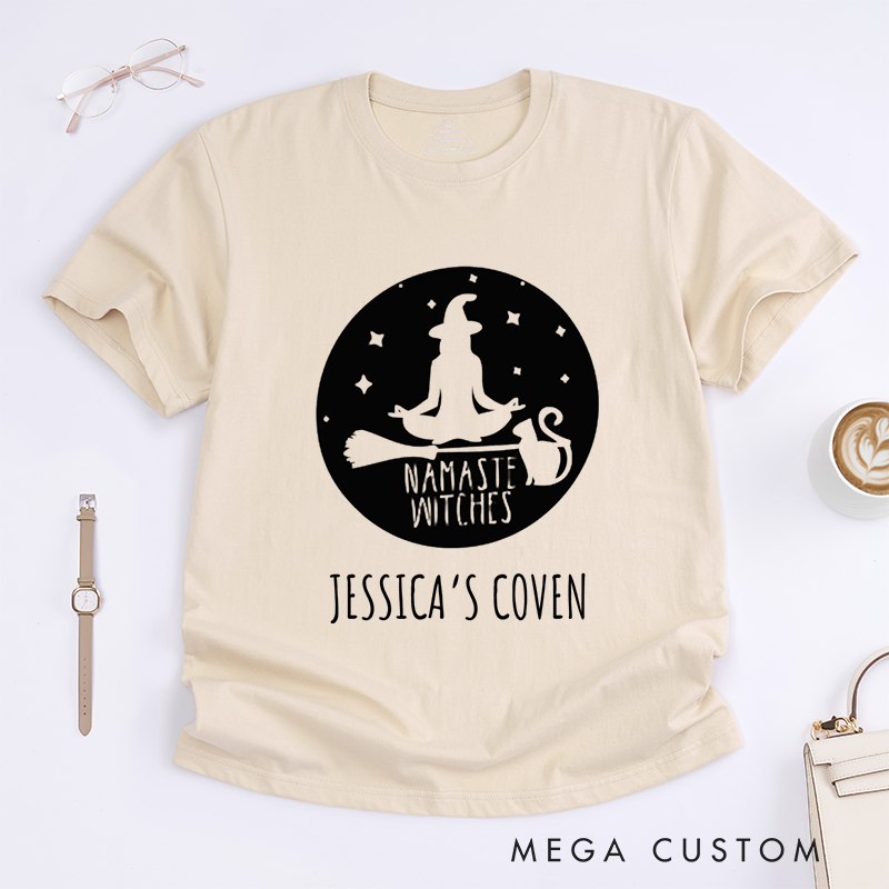 Personalized Magic Witch Yoga T-Shirt Namaste Witches Yoga T-Shirt Yoga Sports T-Shirt Lover Gift Idea for Her