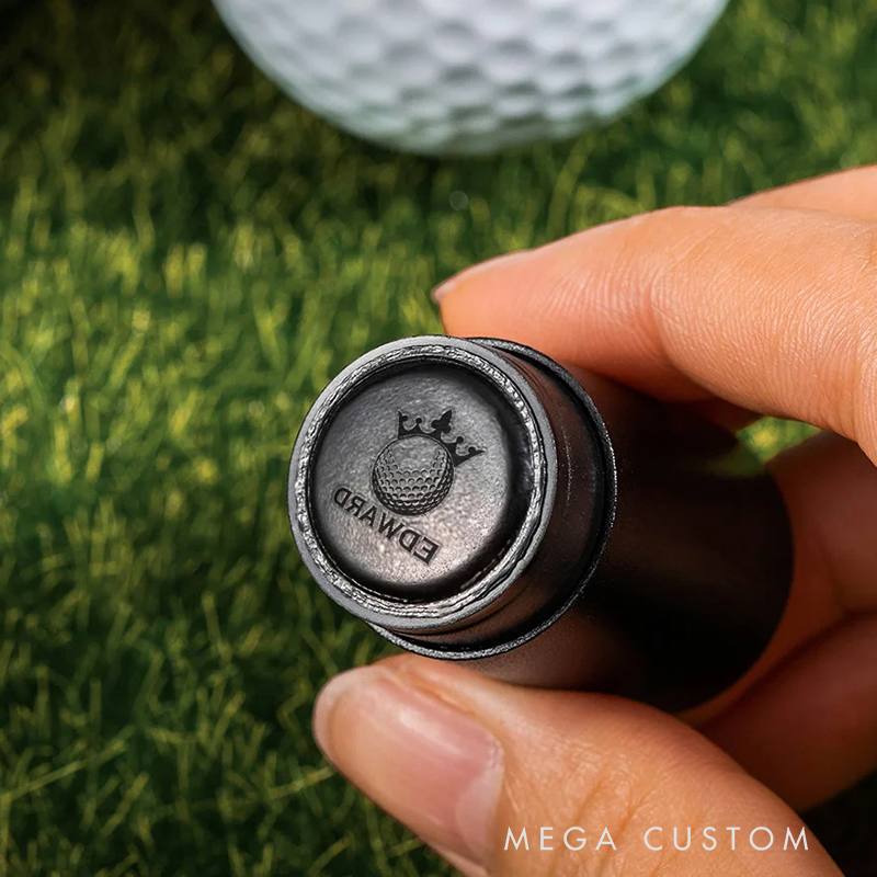 Personalized Golf Ball Stamp with Custom Initials and Crest Design  