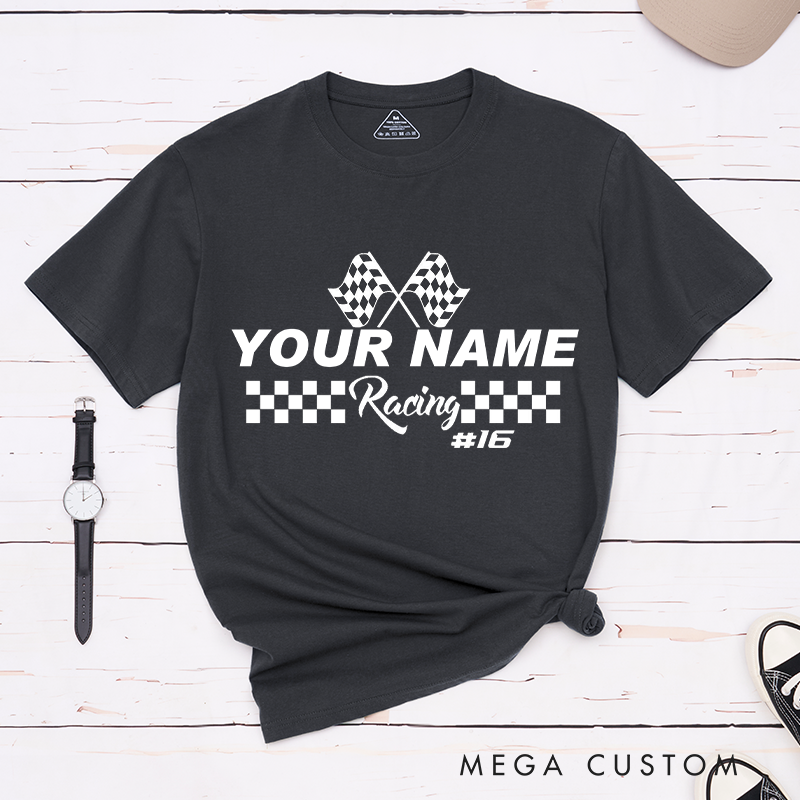 Personalized Racing T-Shirt with for Motorsport Fans and Racers Outdoor Adventures Riding Cycling Biking Enthusiasts