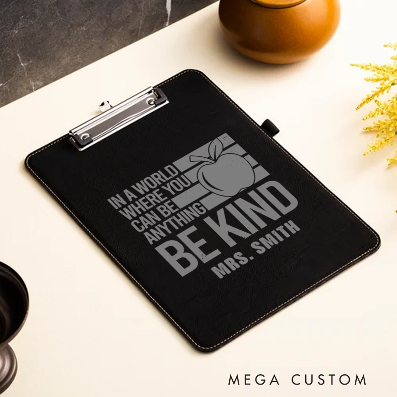 Personalized Leather Clipboard for Teachers Be Kind Teacher Design Clipboard Stylish and Practical Gift for Teachers