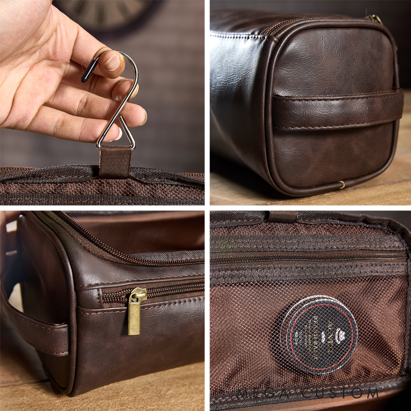 Personalized Spaceship Movie Leather Dopp Kit Galaxy War Film Mens Leather Toiletry Bag Engraved Dopp Bag Gift For Men