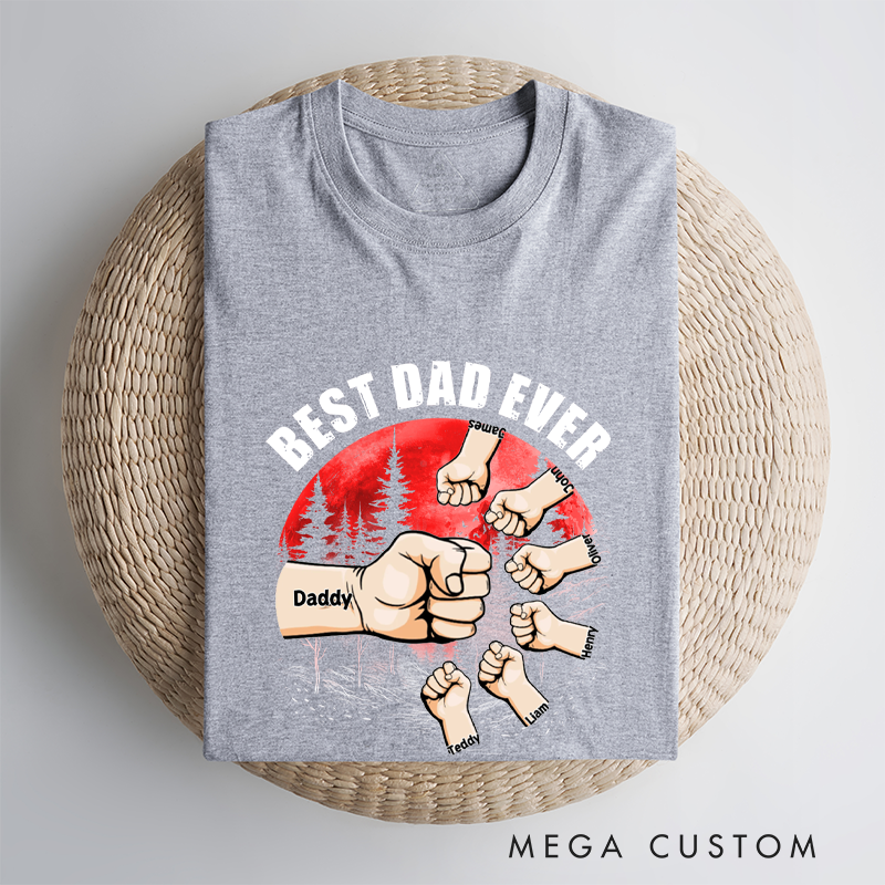 Personalized Best Papa Ever Fistbump Celebrating the Strength and Unity of Family Bonds Classic T-shirt