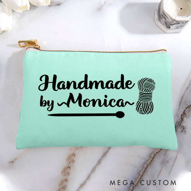 Personalized Handmade by Cosmetic and Toiletry Storage for Knitting Lover Makeup Bag Gift for Yarn Lovers