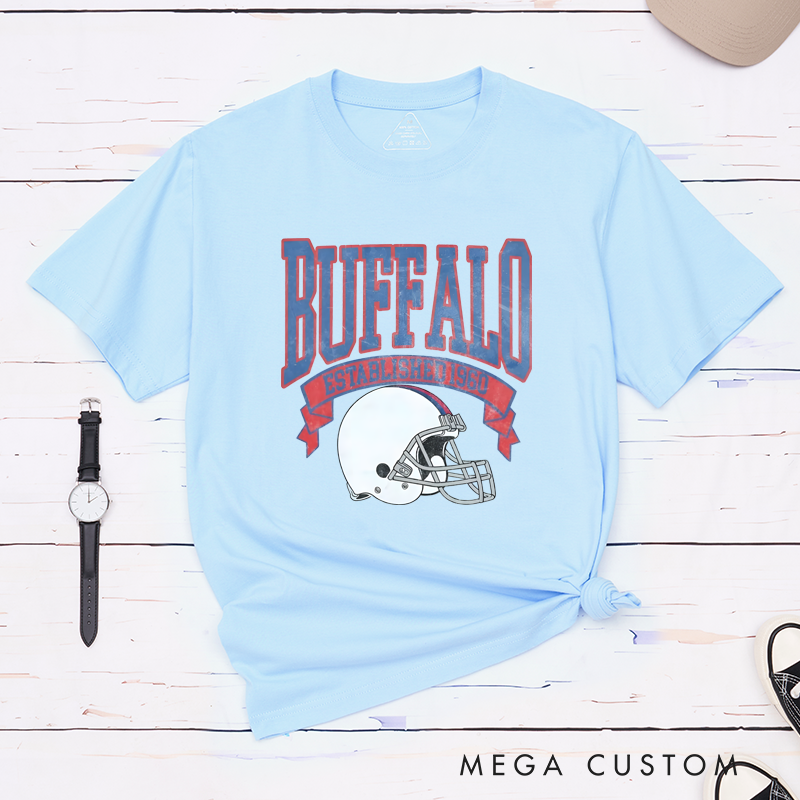 Personalized Buffalo Football Team T-Shirt with Custom Graphic Design
