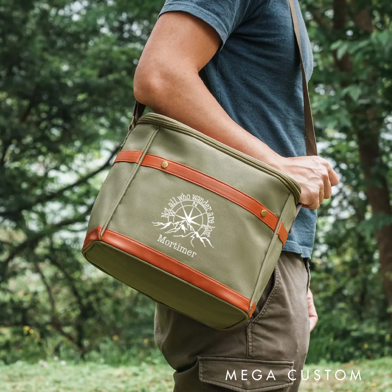 Personalized Beer Cooler Bag Custom Adventure Cooler Bags Camping Picnic Drinks Bag Gift for Hiking Outdoor Enthusiasts