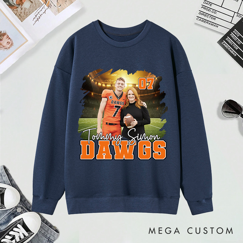 Personalized Baseball Sweatshirt with Custom Player Photo and Name  