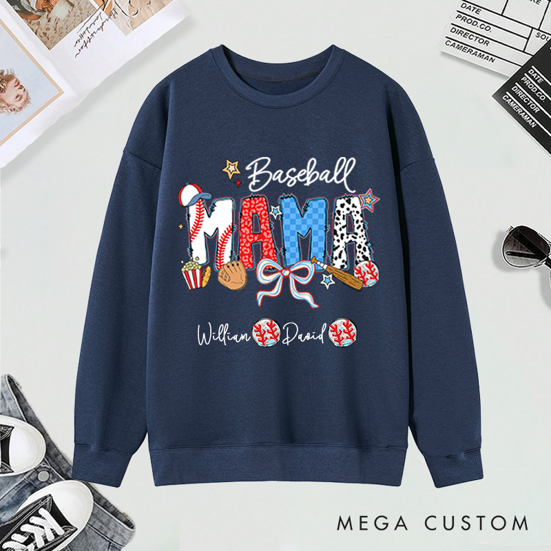 Personalized Baseball Sweatshirt with Custom Name and Design for Mom Nana and More