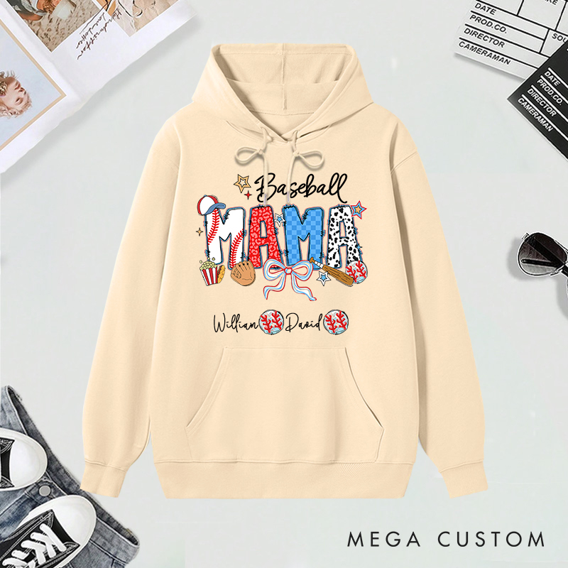 Personalized Baseball Hoodies with Custom Name and Design for Mom Nana and More