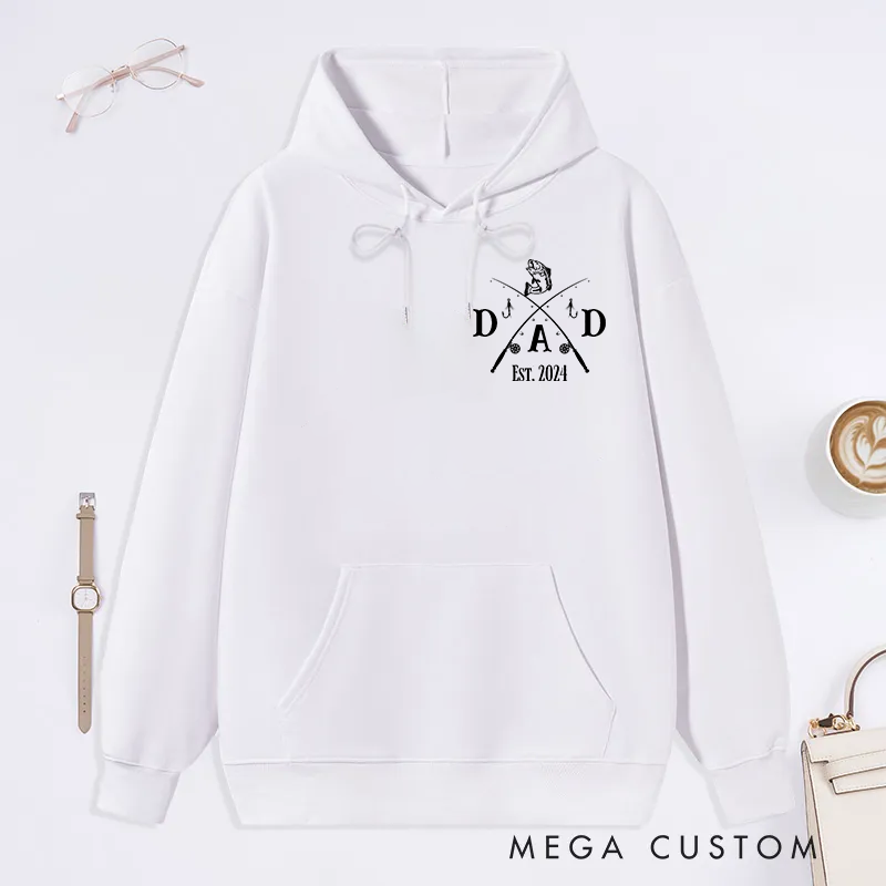 Personalized Fishing Hoodie for Dad Bass Fishing Dad Gift Fathers Day Gift Dad Fisherman Gift Dad Birthday Gift Papa Grandpa Gift Perfect Gift for Fishing Lover