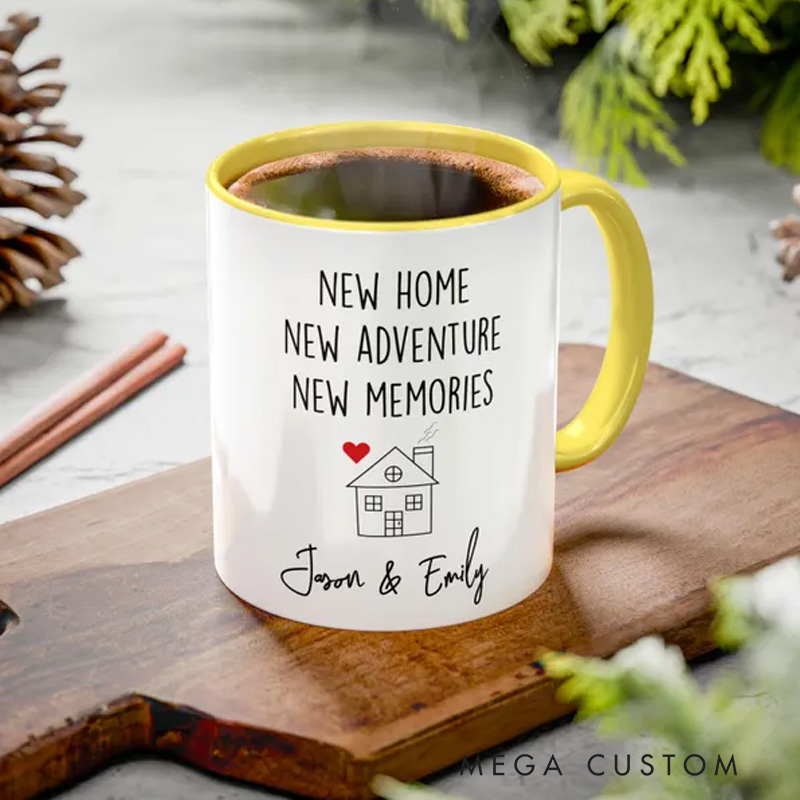 Personalized New Home Mug Housewarming Gift for Couples Custom New Adventure Coffee Cup New Memories Moving In Present
