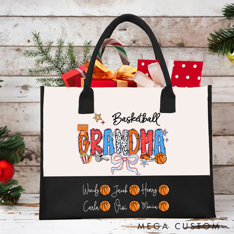 Personalized Softball Tote Bag with Custom Name and Design for Mom Nana and More