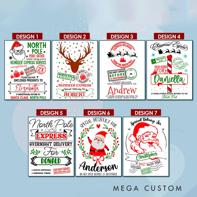Personalized  Christmas Large Santa Sack Christmas Present Sack Kids Christmas Gift Bag Special Delivery Christmas Santa Clause Holiday Gift Bag Kids
