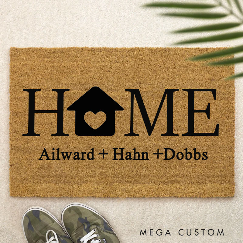 Personalized Heartfelt Home Doormat Custom Welcome Front Doormat Housewarming Gifts First Home Couple Gift Closing Gift New Home Gift