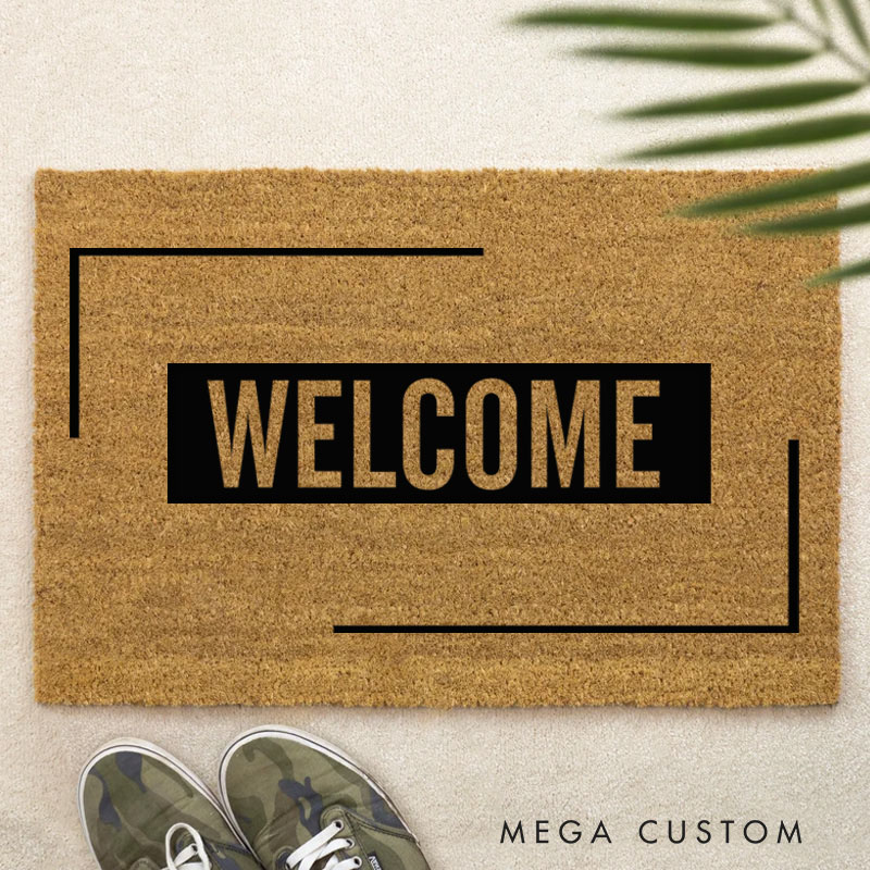 Personalized Modern Minimalist Welcome Doormat Custom Front Doormat Housewarming Gifts Welcome Mat for Home Closing Gift New Home Gift